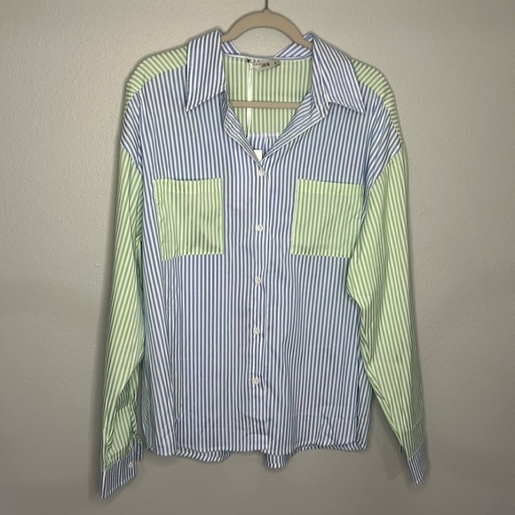 NWT GRACE KARIN Women's Button Down Casual Long Sleeve Blouse Striped XL - Picture 1 of 7